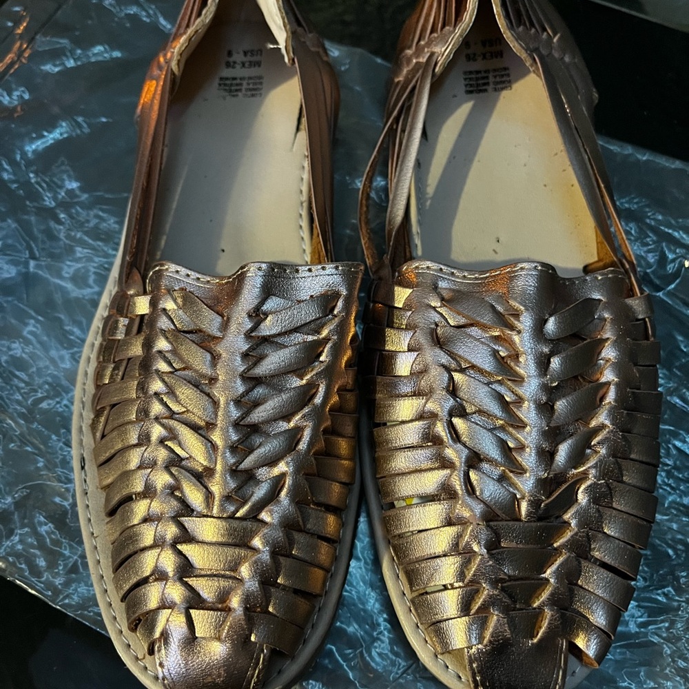 Rose gold sandals size 9